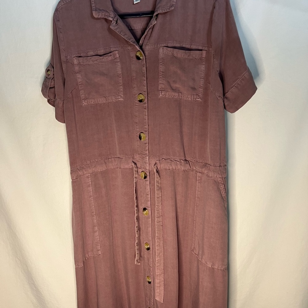 Pink linen dress size L